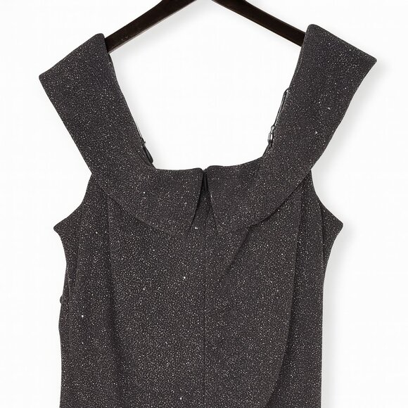 Alex Evenings Charcoal Glitter Ruched V-Neck Evening Gown - Size 24W - Picture 5 of 5